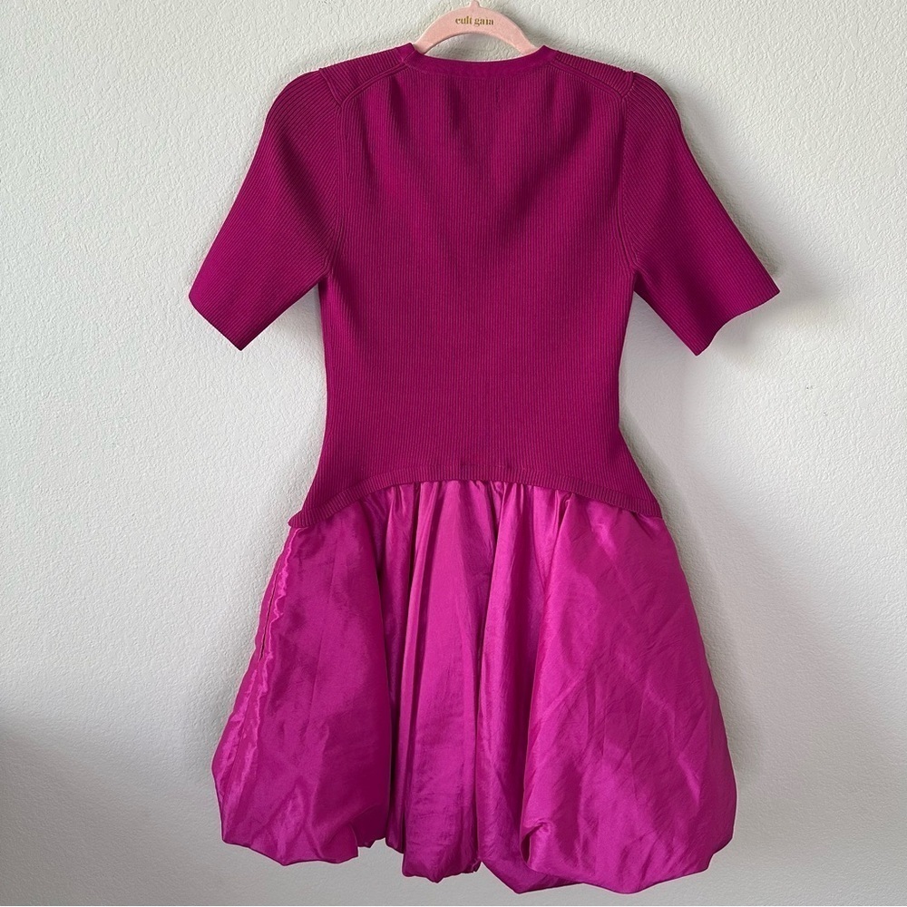 SIMKHAI Kenny Ribbed Bubble Mini Pink Dress SZ M - Picture 10 of 11